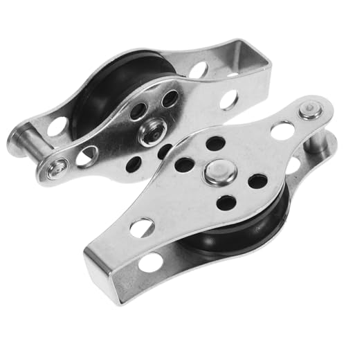 STOBAZA 2pcs Heavy Duty Marine Pulley for Boat Kayak Load Bearing Equipment Canoe Hardware Stainless Steel Pulley Wheel Small Pulley