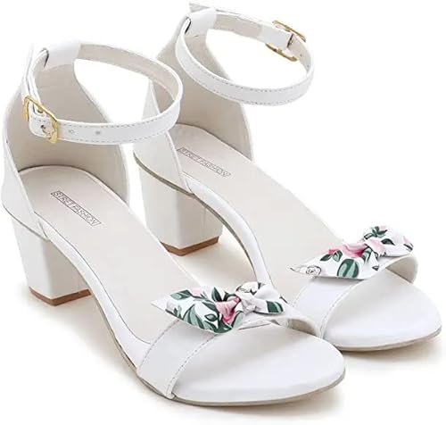 Block heels sandals for Woman and girl casual sandal with printer butterfly looking