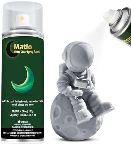Matio Matte Clear Coat Spray Paint, 4.58oz/ 130g Matte Finish Spr...