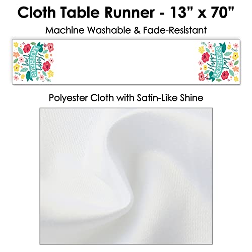 Big Dot Of Happiness Colorful Floral Happy Mother's Day - We Love Mom Party Dining Tabletop Decor - Cloth Table Runner - 13 X 70 Inches #TOP4