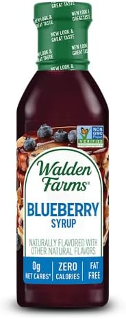 Walden Farms Blueberry Syrup - Sweet Syrup, Near Zero Fat, Sugar and Calorie - For Pancakes, Waffles, French Toast, Yogurt, Oatmeal, Lemonade, Desserts, Snacks, Appetizers and Many More