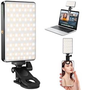 120 LED Selfie Light, Phone Light, 3000Mah Rechargeable Clip Video Light, Adjusted 3 Light Modes, for Phone, Camera, Laptop, iPad, Light for Phone for Selfie, Video Conference, TikTok, Vlog