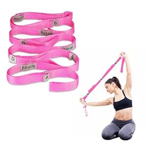Stretching Strap,Non-Elastic Yoga Straps Stretch Band with Letters & Remarks10 Loops for Physical Therapy,Exercise, Pilates, Dance,Gymnastics