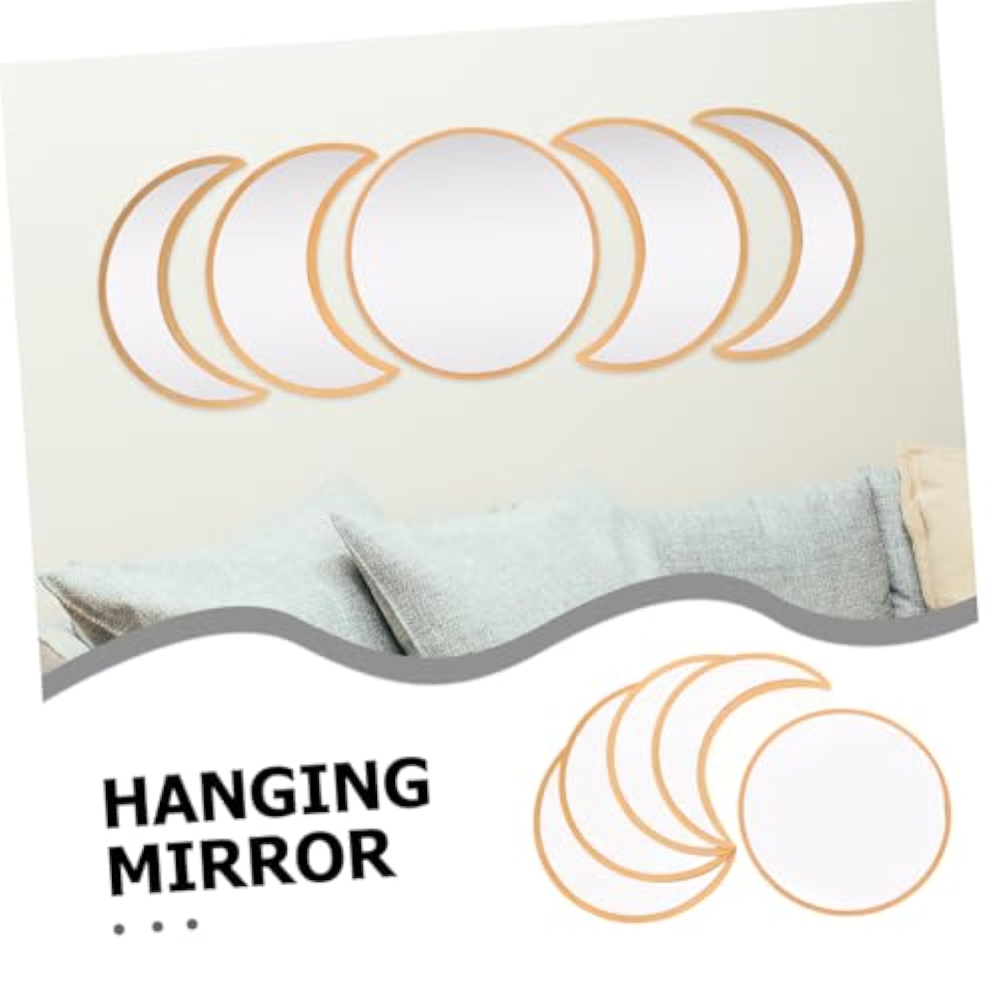 5pcs Phase Mirror with Wooden Frame