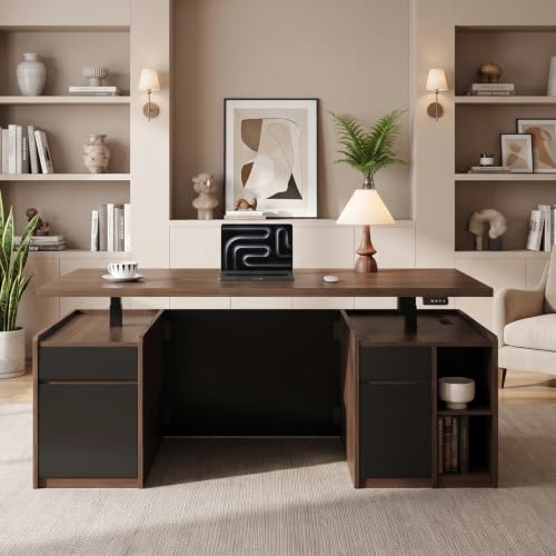 Image of ModernMate 71 inch Executive Electric Standing Desk with 3 Drawers & Storage