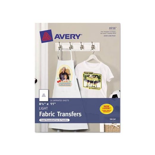 AVE8938 - Avery Light Fabric Transfers for Inkjet Printers