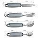 Ksvaye 4-teiliges Parkinson Besteck mit Dickem Griff Adaptive Utensilien Easy Grip Besteck Set Gabel Teelöffel Esslöffel Messer für Behinderte Menschen Parkinson Patienten Ältere Arthritis (Grau)
