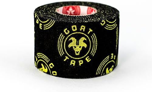 Goat Tape Scary Sticky Premium Athletic/Weightlifting Tape, Black & Yellow, 6 Rolls