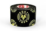 Goat Tape Scary Sticky Premium Athletic/Weightlifting Tape, Black & Yellow, One Roll