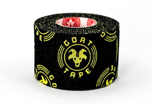 Goat Tape Scary Sticky Premium Athletic/Weightlifting Tape, Black & Yellow, 6 Rolls #TOP20
