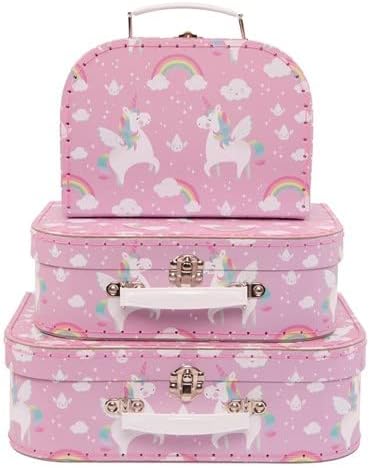 Sass & Belle Rainbow Unicorn Suitcases - Set of 3