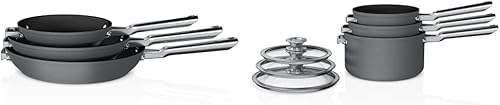 Ninja C53000 Foodi - Juego de sartenes prémium de 3 piezas, utensilios de cocina anidados antiarañazos, gris pizarra y C56000 Foodi Premium - Juego