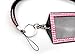 ALL in ONE Rhinestone Lanyard Bling Crystal Necklace + Badge Reel + Card Holder for Business Id/key (PINK)