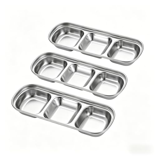 meleg otthon 3 Pcs Slivel Esthetician Bowls, DIY Stainless Steel Beauty Bowl,3 Compartment Tiered Tray for Salon Spa Therapist, Nail Artist, DIY Face Masks