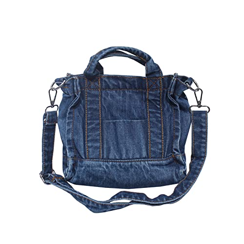 JISON21 Sac en Jean Sac En Toile Denim Une éPaule Sac Messager Portefeuille En Denim Sac à Main De Voyage Sac De Plage Dame Portefeuille En Denim (b) Cover