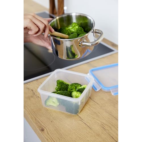 EMSA Clip & Close Frischhaltedose, quadratisch, 1,3 L, Aufbewahrungsbox, 100 Prozent dicht, spülmaschinen-, gefrier-, mikrowellenfest… – Ansicht 2