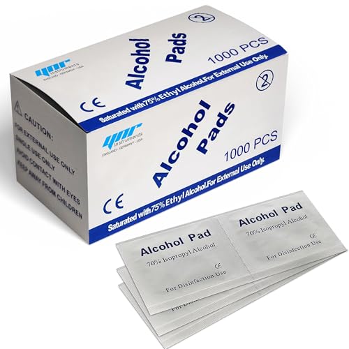 Ynr 70% Alcohol Pre-inyección Isopropílico Toallitas - Individualmente Envuelto Primeros Auxilios Piel Limpieza Fácil de Tirar Bolsita Toallitas - 1000PCS