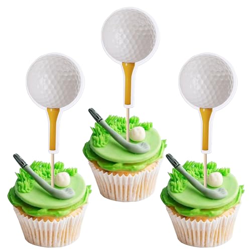Rsstarxi 40 Pack Golf Cupcake Toppers Golf Birthday Party Decorations