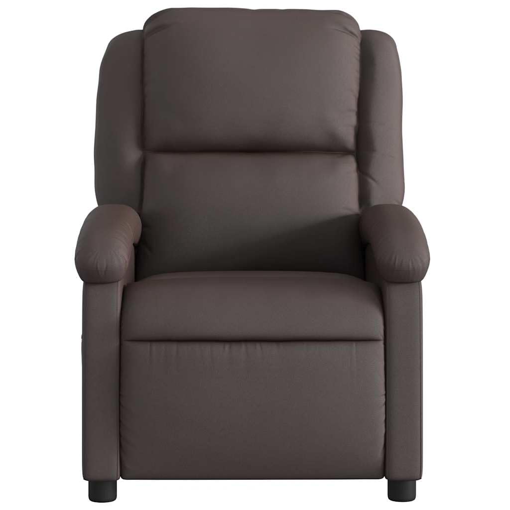 vidaXL Sillón reclinable Cuero auténtico marrón Oscuro