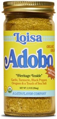 Loisa Adobo Seasoning, USDA Organic, Non-GMO, No-MSG, No Preservatives, No Artificial Coloring, No Artificial Flavors, 2.9oz, Pack of 1 (Adobo)