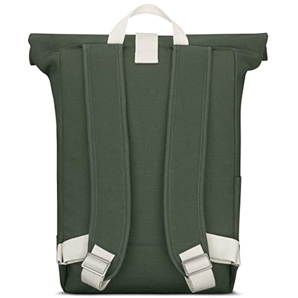 JOHNNY URBAN Mochila Mujer & Hombre Verde - Adam Large - Bolso Roll Top para Portatil para Viaje, Trabajo, Universidad - Compartimento de 15.6 Pulgadas - Repele el Agua