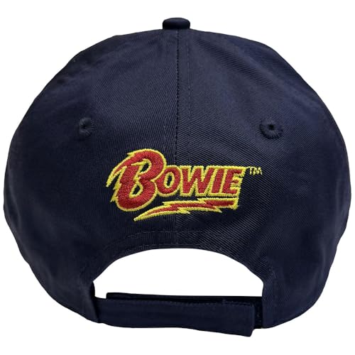 David Bowie Baseball Cap Flash Logo Nue offiziell Navy Blau Frayed Strapback One Size