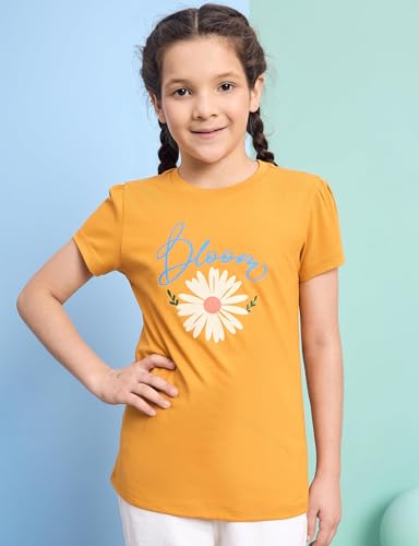 Image of Amazon Brand - Symbol Girls 100% Cotton Graphic Printed Half Sleeves T-Shirt | Age 2-14 Years (Combo Pack of 3 and 5)