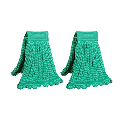 Image of 2 Pack Microfiber Tube Mop Head Replacement: Commerical Wet Mop for Floor Cleaning, Ultra-absorbent, Quick-dry and Universal Scratch Free Looped End Mopheads,ATDSS76011TG