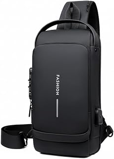 Lifety Waterproof USB Sling Bag for Men & Women – Anti-Theft Travel Crossbody Shoulder Bag with Built-in USB Charging Por... Price In India