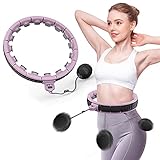 Cihely Smart Hula Hoops Reifen zum Abnehmen Magic Hula Hoop Reifen Fitness zum Erwachsene Kinder,Einstellbar Hula-Hoop mit Massagenoppen und 16 Abnehmbare Teile,ideal für Abnehmen Training (Rosa)