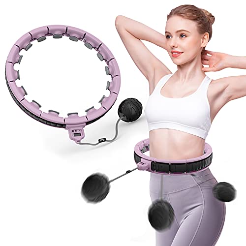 Cihely Smart Hula Hoops Reifen zum Abnehmen Magic Hula Hoop Reifen Fitness zum Erwachsene Kinder,Einstellbar Hula-Hoop mit Massagenoppen und 16 Abnehmbare Teile,ideal für Abnehmen Training (Rosa) Cover