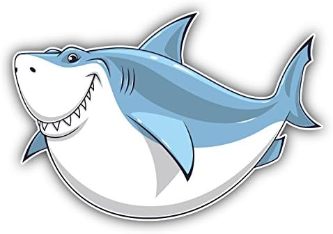 Fat Shark Car Decor Vinyl Sticker 12 X 8 cm