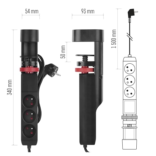 Multiprise USB C charge rapide EMOS 3 prises avec interrupteur noir - 4