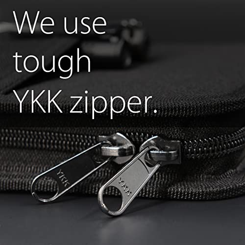 diodrio A5 Zipper Journal Notebook Cover with YKK Zipper for A5 Moleskine Cahier LEUCHTTURM Planners Sketchbook, Water Resistant, Refillable, Interior Pockets, Black