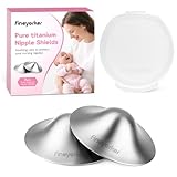 100% Pure Titanium Nipple Shields for Breastfeeding, Nipple Cups for Nursing Newborn, Antibacterial Reusable Nipple Covers, Naturally Protects and Helps Heal Sore Nipples Breast Feeding (Small)