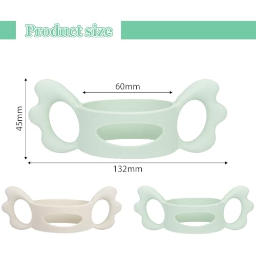 NJCXOLA 2 Babyflaschengriff aus Silikon,Breitkalibriger quadratischer Flaschengriff Silikonhohlgriff mit Engelsgriff Flaschenzubehör(4.5 * 13cm)