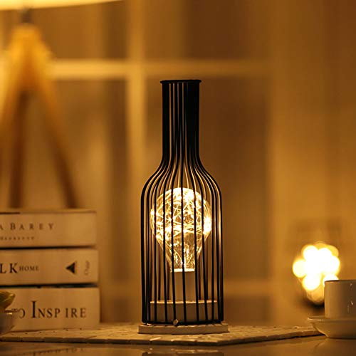 LED-bureaulamp wijnfles tafel licht industriële metalen smeedijzeren lamp moderne Home decoratie wijnfles decoratieve… - Afbeelding 4