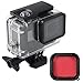 Custodia subacquea trasparente impermeabile da 60m con filtro rosso e 12 inserti anti nebbia Compatible with GoPro Hero (2018), GoPro Hero 7 Black, GoPro Hero 6, Hero 6 Black, Hero 5, Hero 5 Black