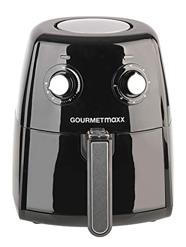 Gourmetmaxx XL 1500 W Hot Air Fryer, 2,5 l, einfarbig, Schwarz, Silber, freistehend, 2,5 l, 200 °C, 60 Minuten, Schwarz, Silber