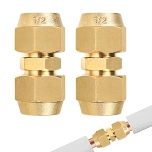 SUPAWAY 2 Stück 1/2'' Kupferrohrverbinder