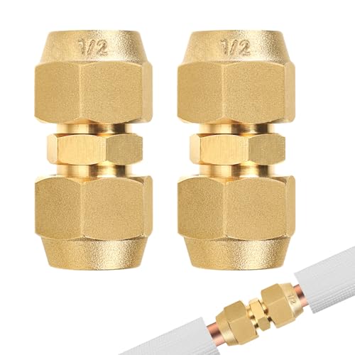 Supaway - SUPAWAY Lot de 2 rallonges de tuyau en cuivre de climatisation - 1/2" - Accessoires de climatisation - Double mamelon pour tuyaux en cuivre - Pas de soudure nécessaire - Connecteur de tuyaux en cuivre