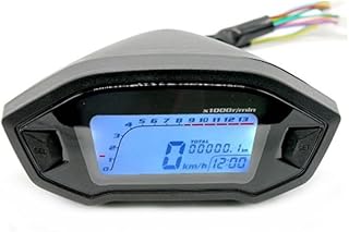 Motorcycle Odometer Universal Motorcycle Speedometer Gauge Odometer 5 Gear 7 Backlight 13000 RPM 199 Kmh MPH Motorcycle Tachometer LCD