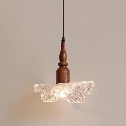 Lámpara colgante de mediados de siglo con pantalla de cristal de flor E27/E26 sockets ajustable cable para comedor sala de estar