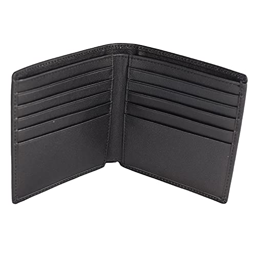 Large Wallet for Men with 10 slots for credit cards and IDs. Slim Design to fit in your pocket, Not Bulky. Minimalist Bifold Organizer. Made with Top-Grain Leather. 4x4 in.3