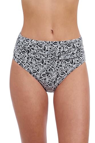 Profile by Gottex Plumeria Textured Leafy Print Stylish & Versatile Beachwear Women’s Mid-Rise Swimsuit Bottom Swim Essential