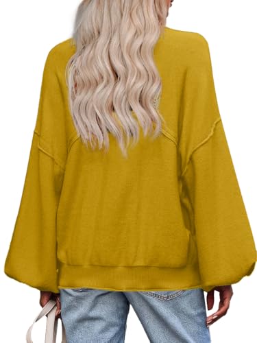 Image of Zeagoo Sweaters for Women 2025 Trendy Fall Fashion Oversized Lantern Long Sleeve Knitted Pullover Tops Outfits