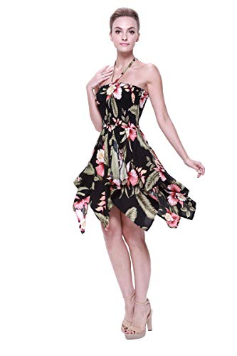 Image of Family Matching Hawaiian Clothes, Black Rafelsia | Lightweight 100% rayon • Family matching outfits • Beach vacations • Luaus • Cruises • Family photos
