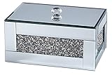 BANQLE Crystal Jewelry Box Jewelry Organizer, Handmake High-end Luxury Jewelry Storage, Home Accessory Perfect Container for Storage Decor (Silver)