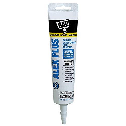 DAP 18128 5.5 Oz White Alex Plus Acrylic Latex Caulk Plus Silicone