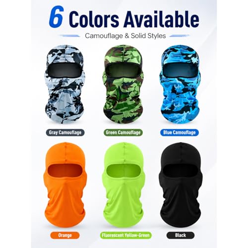 Image of SATINIOR 6 Pcs Ski Mask Cover Balaclava Full Face Mask Summer Face Cover UV Windproof Balaclava for Men Women Outdoor Sports